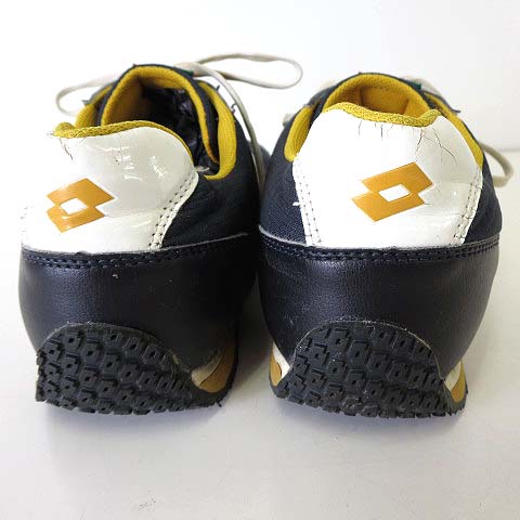 ロット lotto スニーカー シューズ レザー ナイロン 25.5cm 紺