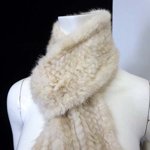 ティペット マフラー ネックウォーマー 毛皮 ミンク ファー 編込み  