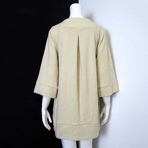 ジ エンポリアム The Emporium ジャケット ノーカラー ウール ミディアム丈 7分袖 M ライトベージュ アイボリー レディース 068 ベクトルパーク