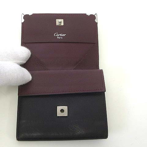 カルティエ Cartier コインケース 小銭入れ レザー 黒 ブラック