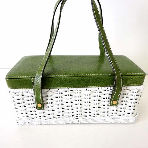 Kate Spade かごバッグ 緑 kate spade かごバッグ 緑/ベージュ 籠