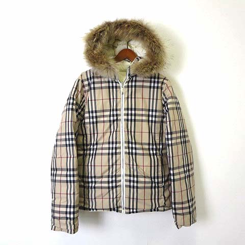 バーバリー BURBERRY ダウンジャケット ノバチェック ファー フード 