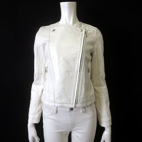 エポカ EPOCA BIANCA ライダースジャケット ラムレザー 異素材