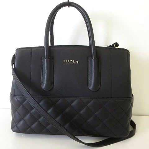 超美品✨FURLA テッサ 2way ショルダーバッグ トートバッグ 黒 フルラ  