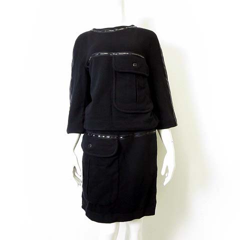 シャネル CHANEL スカートスーツ 上下 セットアップ カシミヤ ウール  