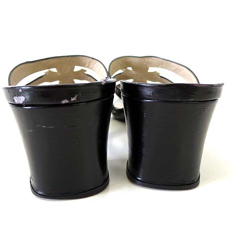 シャネル CHANEL サンダル ミュール 本革 レザー ダブル ココマーク  