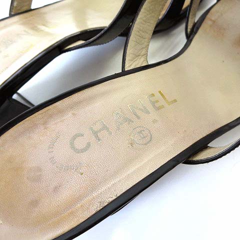 シャネル CHANEL サンダル ミュール 本革 レザー ダブル ココマーク  