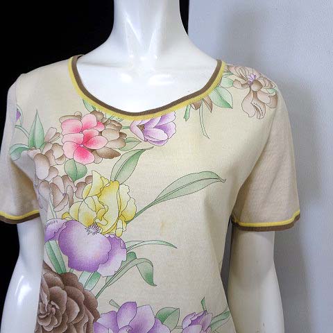 レオナール LEONARD カットソー シャツ ブラウス コットン 半袖 ロゴ  