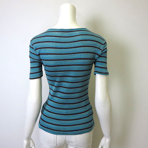ミッソーニ MISSONI ニット カットソー マルチ ボーダー 半袖 M 42 
