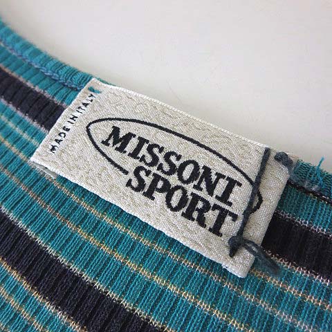 ミッソーニ MISSONI ニット カットソー マルチ ボーダー 半袖 M 42 