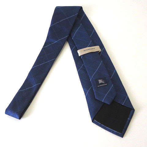 ✨未使用品✨バーバリーズ ネクタイ シルク100% ネイビー バーバリー BURBERRY ネクタイチェック ホース ロゴ シルク 絹 100