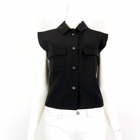 シャネル CHANEL 96P ヴィンテージ ジャケット ブラウス ノースリーブ  