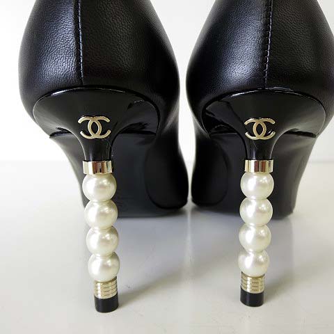 未使用品 シャネル CHANEL 20C パンプス パール ヒール ココマーク 