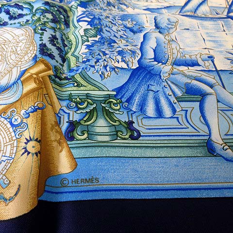 未使用品 エルメス HERMES スカーフ カレ 90 AZVLEJOS 大航海時代に  