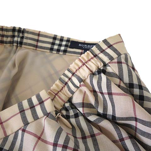 バーバリー ロンドン BURBERRY LONDON スカート ロングスカート ウール マキシ フレア ノバチェック柄 XL 13 ベージュ 黒 ブラック 赤 国内正規品 ゆったり 大きいサイズ レディース