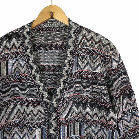 ミッソーニ MISSONI イタリア製 カーディガン モヘア 総柄 マルチ 