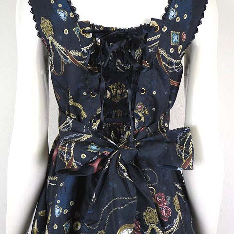 axes femme ネイビー ノースリーブドレス レース装飾 リボン 可愛い 未使用品 アクシーズファム axes femme kawaii クラシック
