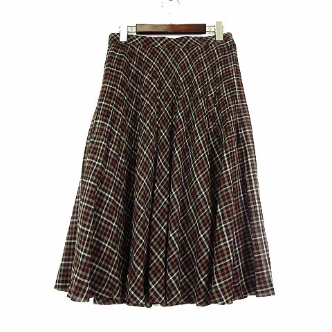 ダックス DAKS スカート ロング プリーツスカート フレア チェック柄 