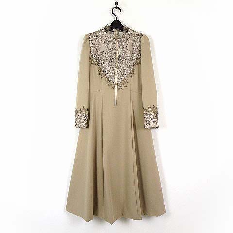 CHRISCELIN ウール風レースドレス 50％OFF】ウール風レースドレス | レースワンピースやブラウス