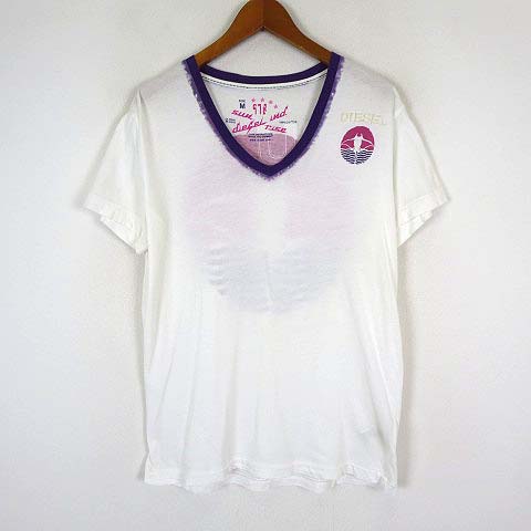【極美品】DIESEL ディーゼル ロゴ プリント Vネック Tシャツ size 2XL XXL 大きいサイズ ☆DIESEL ディーゼル プリント ロゴ Tシャツ Ｖネック 半袖&frasl;メンズ&frasl;M