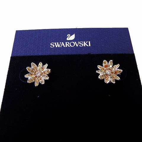 未使用品 スワロフスキー SWAROVSKI 2023 フラワー ピアス シルバー 