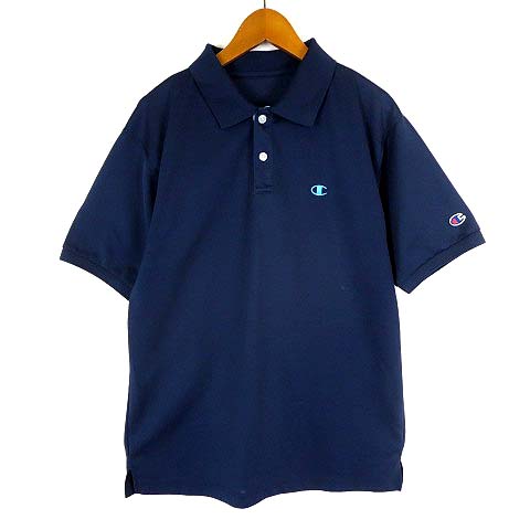 チャンピオン CHAMPION ポロシャツ ドライ メッシュ ロゴ 刺繍 半袖 L