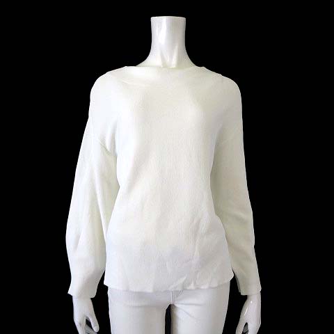 インディヴィ INDIVI カットソー ニット 長袖 ボートネック M 38 オフ  