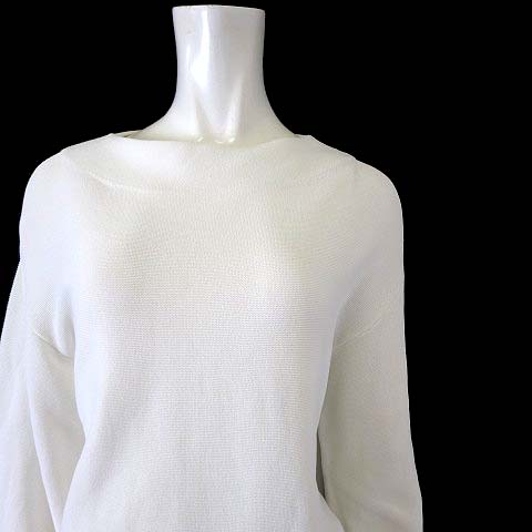 インディヴィ INDIVI カットソー ニット 長袖 ボートネック M 38 オフ  