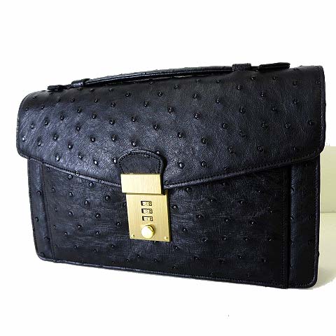 未使用品 バッグ セカンドバッグ ハンドバッグ オーストリッチ Ostrich 