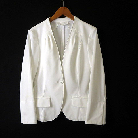 シトラスノーツ CITRUS nOTES ジャケット ノーカラー 1ボタン 7分袖 M  