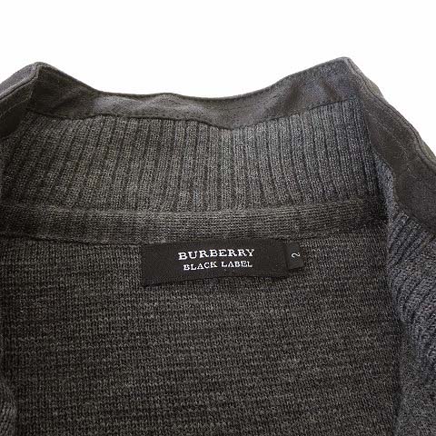 バーバリーブラックレーベル カシミア混 Ｗジップニットジャケット グレー バーバリーブラックレーベル BURBERRY BLACK LABEL ニット