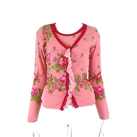 ブルマリン Blumarine アンサンブル ツインニット 花柄 ストレッチ 