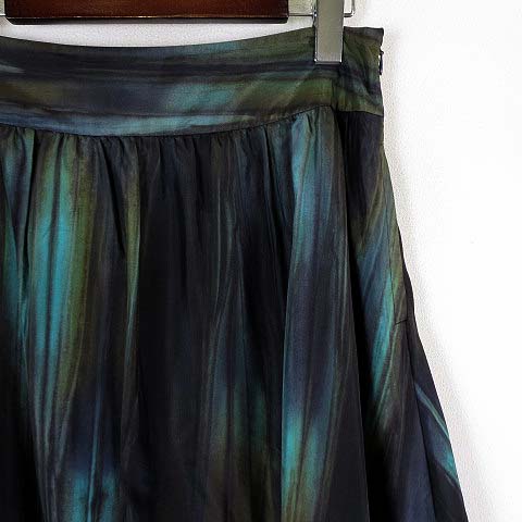 セオリー Theory スカート フレアスカート 絹 シルク ストライプ 総柄  