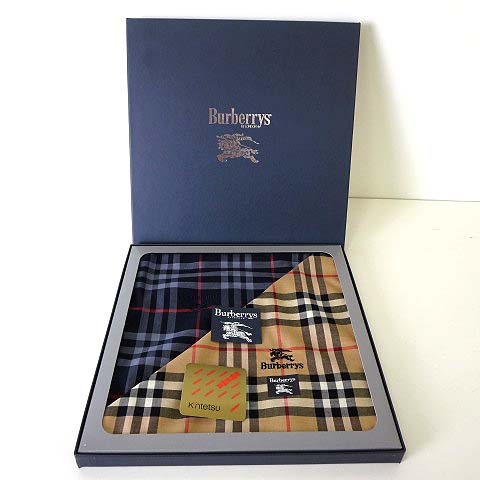 お買い得，お買い得】 ☆BURBERRY バーバリー ハンカチ2枚セット 未使用 サイズ 約44センチ× 【 新品 未使用 】 BURBERRY バーバリー ハンカチ 2枚セット ①