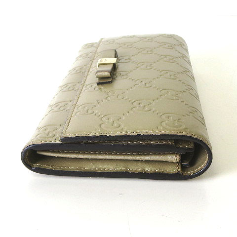 グッチ GUCCI 財布 長財布 レザー シャンパンゴールド 282431 スーキー/シマライン