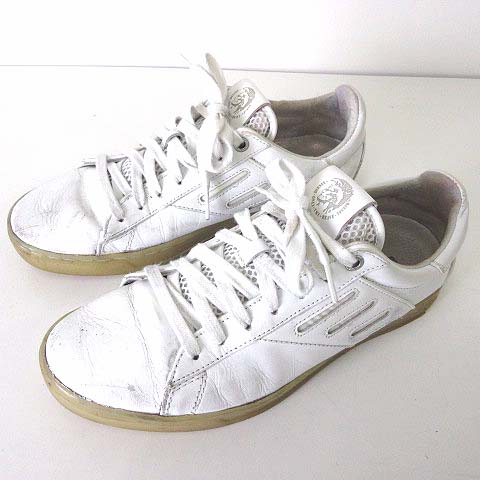 DIESEL ホワイト スニーカー 28cm ディーゼルスタッズ付きホワイト