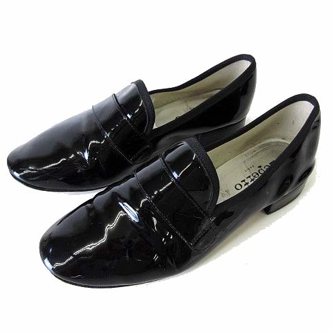 レペット Repetto パテントレザーローファー パンプス 牛革 38 黒