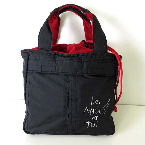 CASTELBAJAC ロゴプリント トートバッグ ボーダー＆家紋プリント入り