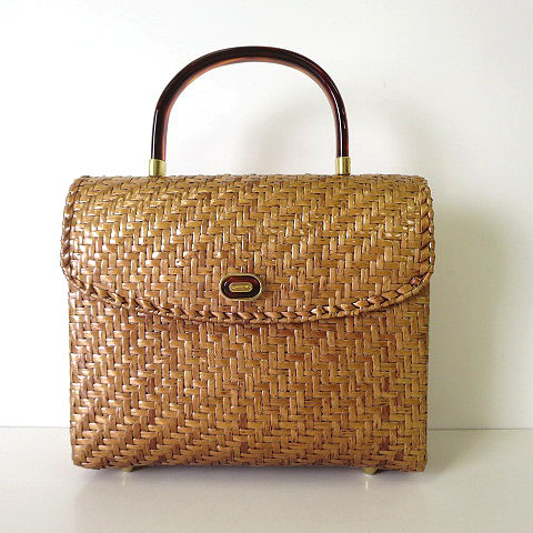 ランセル LANCEL バッグ かごバッグ ラタン 籐 編み込み