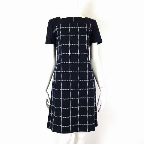 クレージュ courreges ワンピース 半袖 ブロックチェック柄
