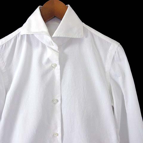新品 BARBA 40 M バルバ ドレスシャツ 長袖 シャツ ホワイト 白 バルバ BARBA シャツ ブラウス 長袖 ワイドカラー M 40 白 ホワイト