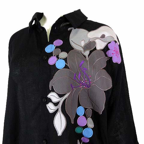 tokuko 1er vol紫 長袖 チュニック ベルベット装飾 TOKUKO 1er VOL