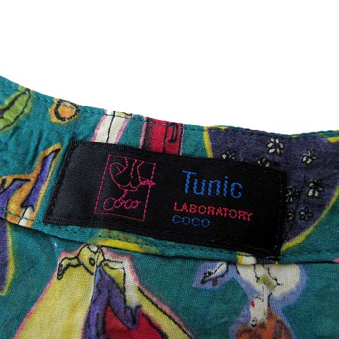TUNIC 鴨居羊子 お花とアルファベット & ペイズリー柄 トップス2