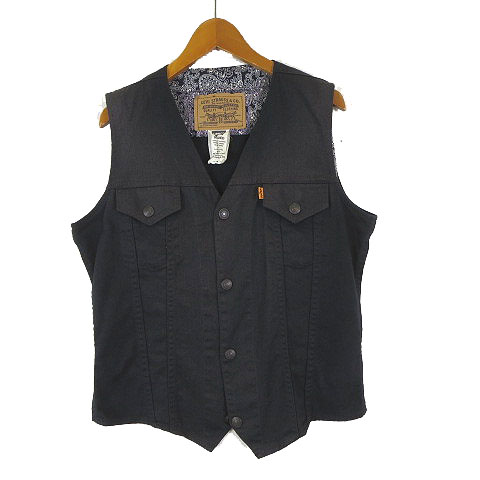 Levi's デニムベスト ブラック Levi's後染め黒デニムベスト | CUSTOM FEVER