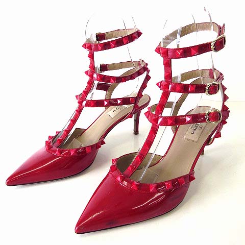 ヴァレンティノ ロックスタッズ アンクルストラップ ハイヒール