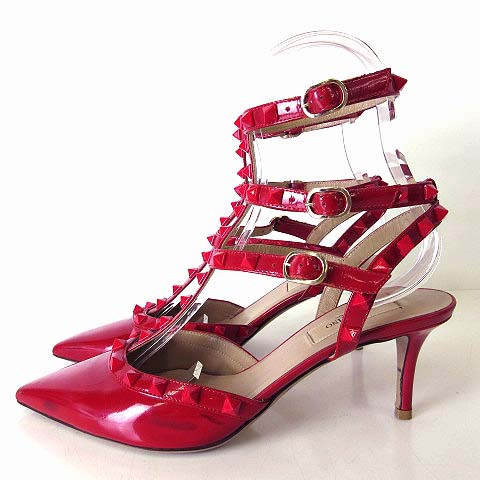 ヴァレンティノ ロックスタッズ ベルト エナメル パンプス 36(約23cm)