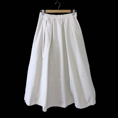 未使用品 ハンチ HUNCH 2way バルーンスカート スカート ロング ロングスカート 撥水加工 ハリ感 M-L 02 ライトアイボリー タグ付 美品 レディース