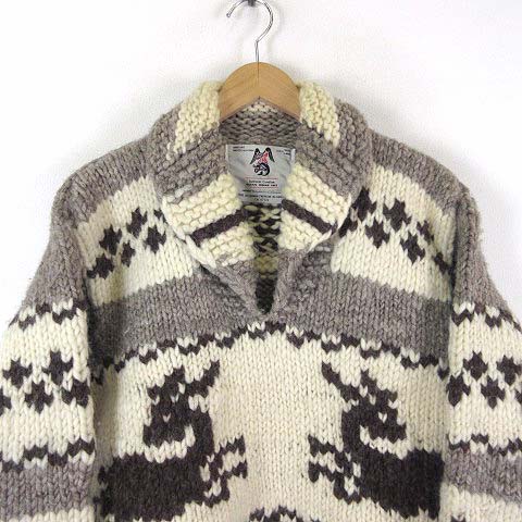 カナダ製 NATIVE INDIAN KNIT カウチン セーター 肉厚 プルオーバー 