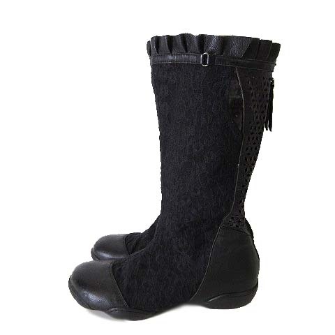 t.b ティービー センソユニコ ブーツ ロングブーツ 花柄 チュール