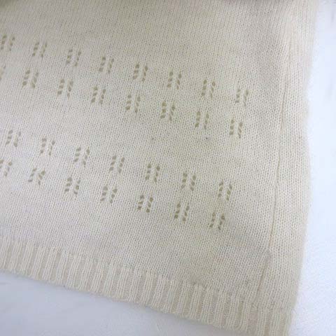 ルール RULe  ニット セーター アンゴラ ウール 透かし編み 切替 リボン Vネック バルーン袖 長袖 M オフ白 アイボリー レディース